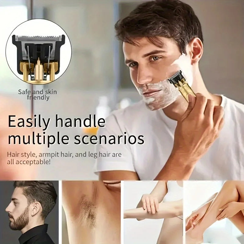 1PCS black High-Power Electric Hair Clippers Trimmer Designed for Barbershops Ideal for Shaving And Trimming with USB Charging.