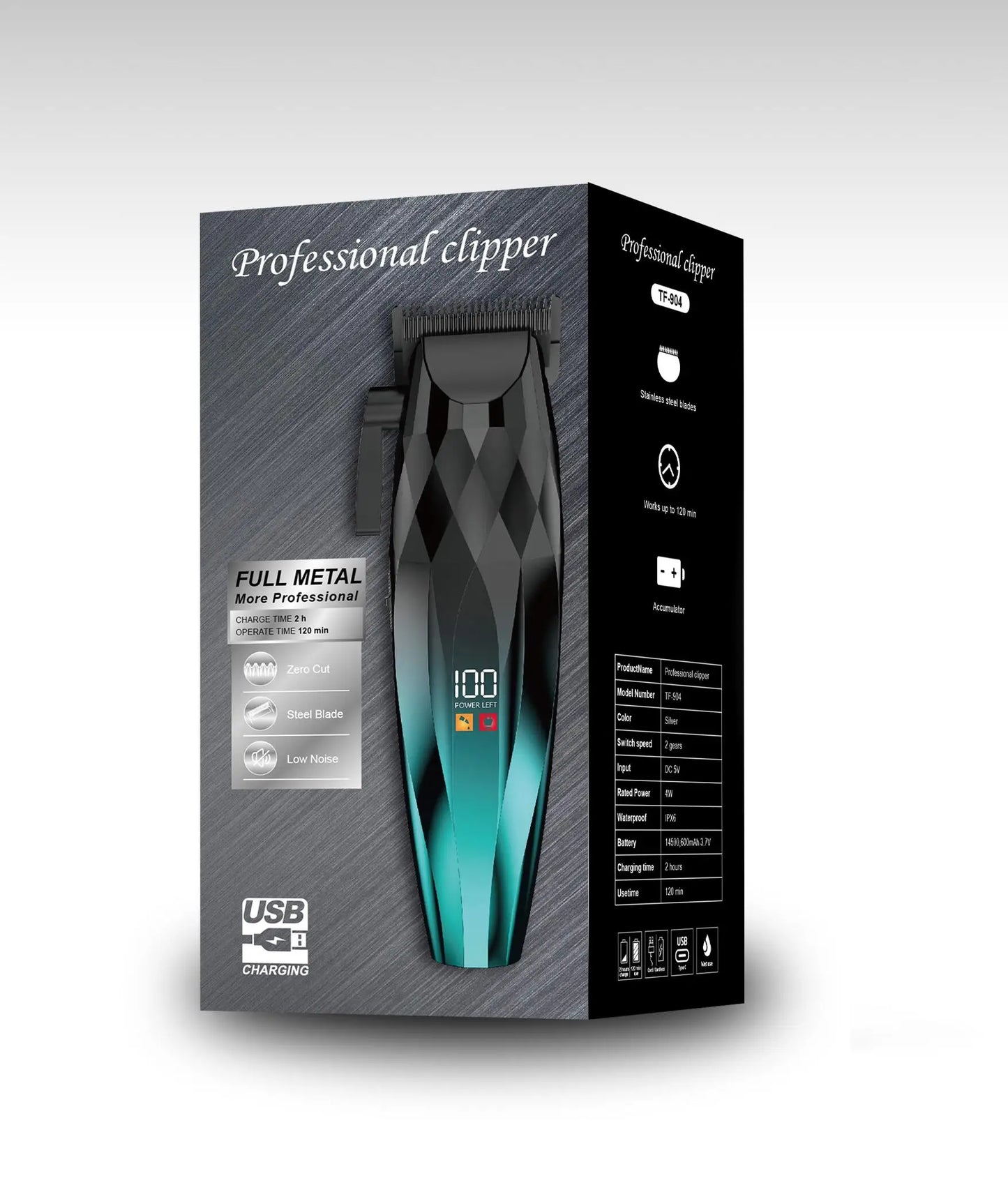 Hair Clipper Professional Hair Cut Machine Face Shaver Barber Clippers Beard Trimmer Metal Trimmer for Men