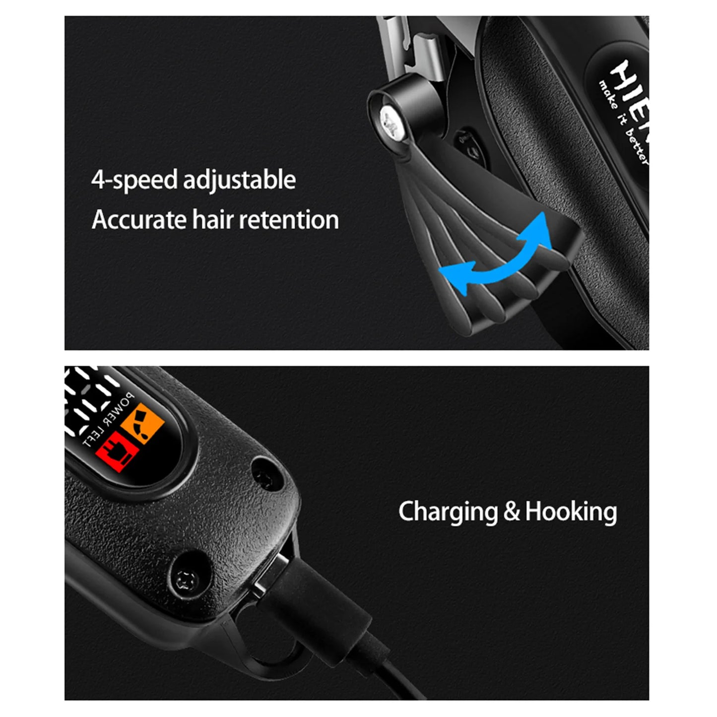 HIENA Professional barber Hair Clippers Cordless Rechargeable Electric Beard Trimmer razor Barber Hair Cutting Machine