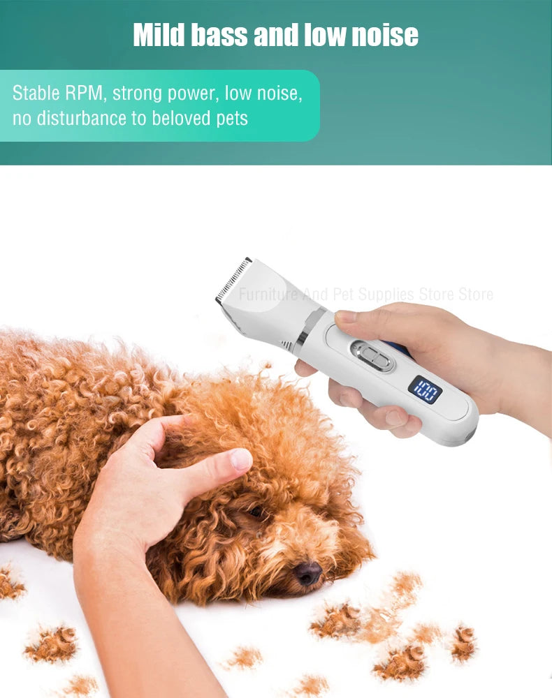 Dog Hair Clippers Grooming Electric Pet Clipper Professional Silent Hair Cutter USB Rechargeable Pet Grooming Clipper