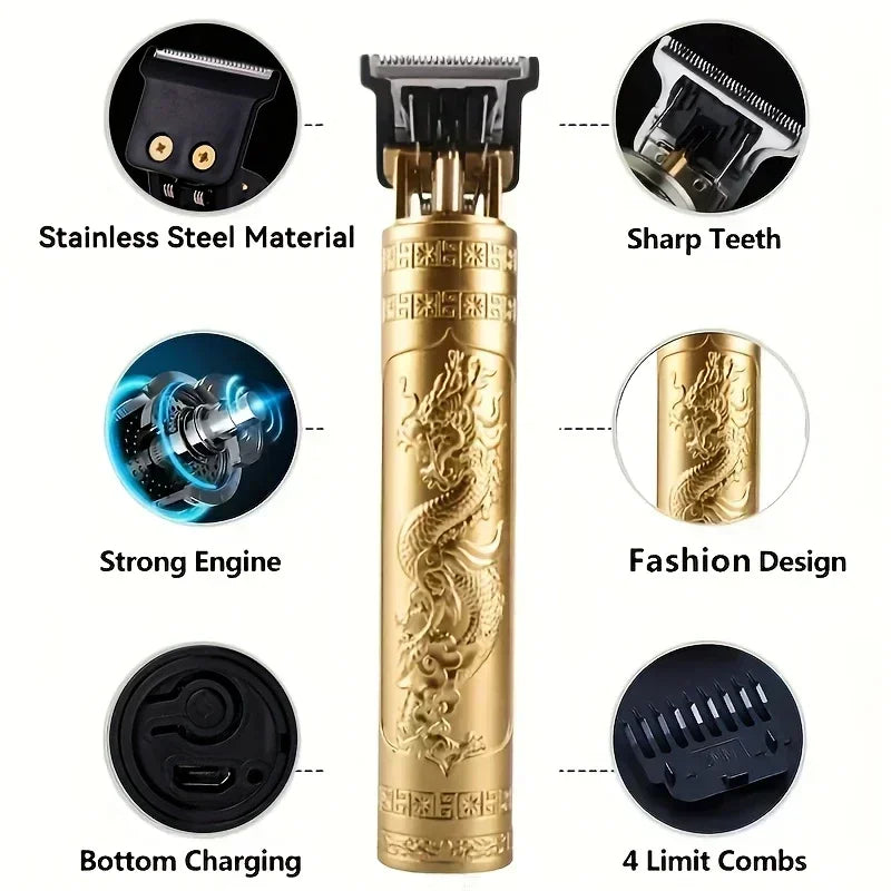 Hair Clippers for Men Cordless Electric Hair Trimmer Rechargeable Beard Trimmer Shaver Electric T Blade Trimmer with Guide Combs