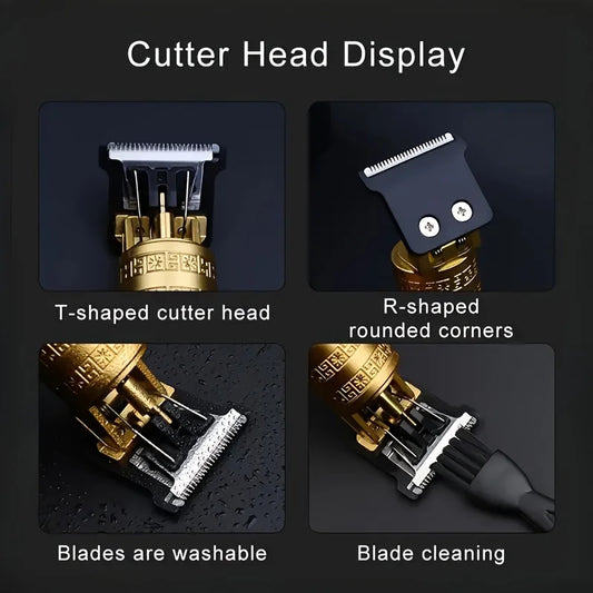 1PCS black High-Power Electric Hair Clippers Trimmer Designed for Barbershops Ideal for Shaving And Trimming with USB Charging.