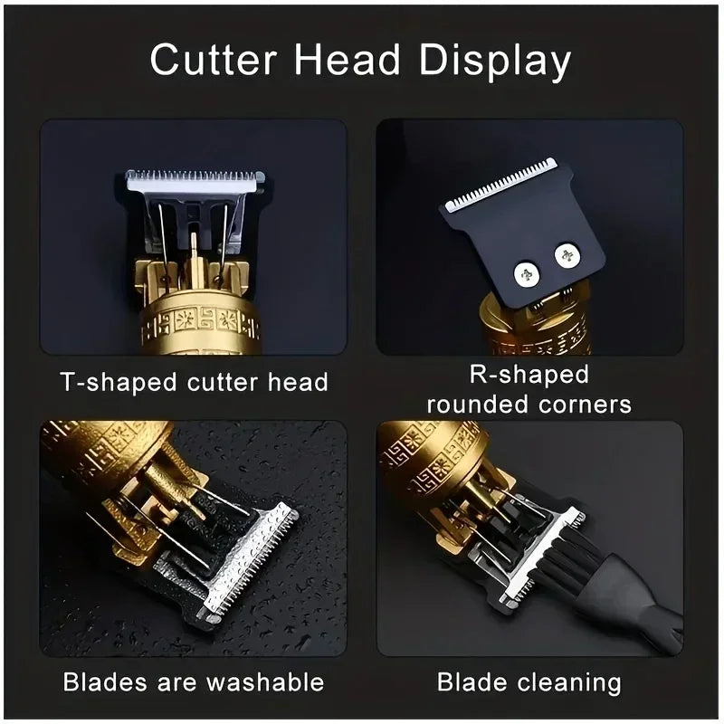 Hair Clippers for Men Cordless Electric Hair Trimmer Rechargeable Beard Trimmer Shaver Electric T Blade Trimmer with Guide Combs