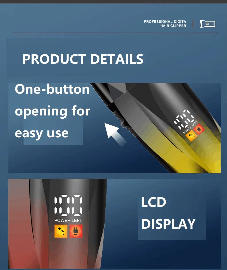 Hair Clipper Professional Hair Cut Machine Face Shaver Barber Clippers Beard Trimmer Metal Trimmer for Men