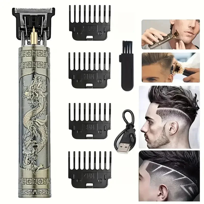 Hair Clippers for Men Cordless Electric Hair Trimmer Rechargeable Beard Trimmer Shaver Electric T Blade Trimmer with Guide Combs