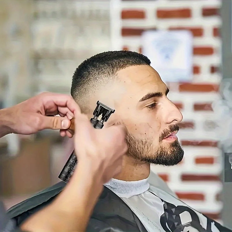 1PCS black High-Power Electric Hair Clippers Trimmer Designed for Barbershops Ideal for Shaving And Trimming with USB Charging.