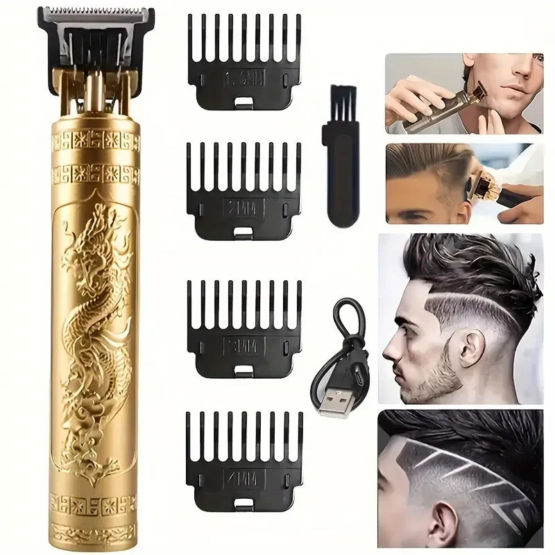 Hair Clippers for Men Cordless Electric Hair Trimmer Rechargeable Beard Trimmer Shaver Electric T Blade Trimmer with Guide Combs