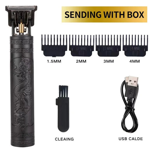 1PCS black High-Power Electric Hair Clippers Trimmer Designed for Barbershops Ideal for Shaving And Trimming with USB Charging.
